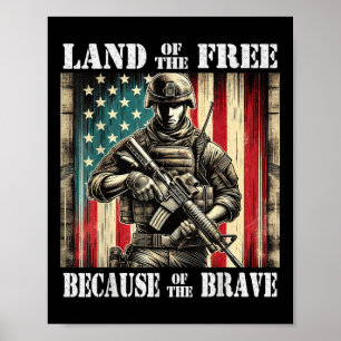 Poster Terre Des Courageux Militaires Libres Mémorial De 