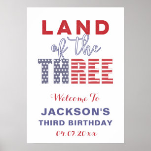 Poster Terre Des Trois Etats-Unis 3ème anniversaire de fê