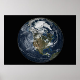 Poster Terre entière montrant l'Amérique du Nord 3