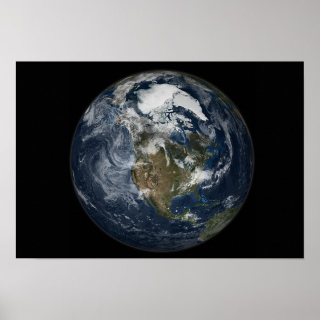 Poster Terre entière montrant l'Amérique du Nord 3 (Devant)