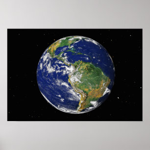 Poster Terre entière montrant l'Amérique du Sud 2