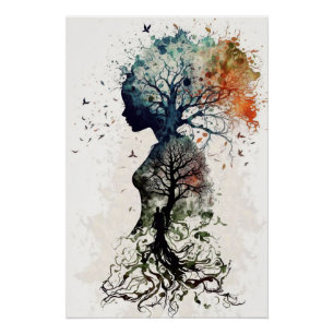 Poster Terre mère Arbre de vie