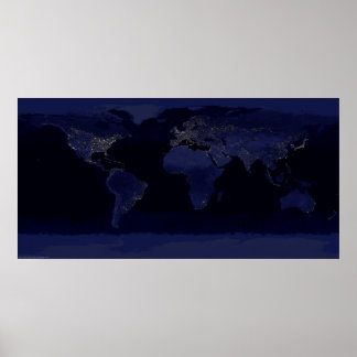 Poster Terre par nuit