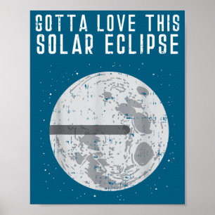 Poster Terre Plate Éclipse Solaire Lune Drôle Théorie du