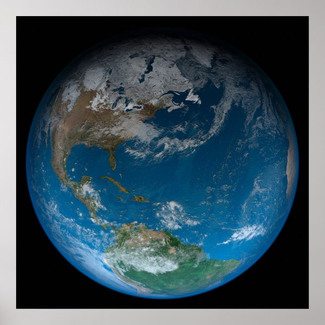 Poster Terre Pleine Avec Amérique Du Nord Et Du Sud. (Devant)