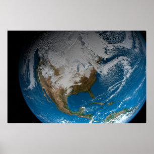 Poster Terre Pleine Avec Des Nuages Simulés Sur L'Amériqu