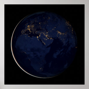 Poster Terre Pleine Avec Lumières De Ville