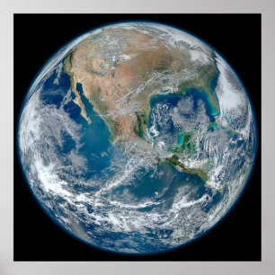 Poster Terre Pleine Montrant L'Amérique Du Nord Et Le Mex