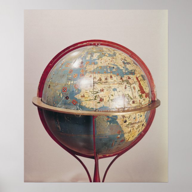 Poster Terrestrial Globe, montrant l'océan Indien (Devant)