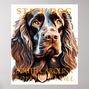Poster Territoire De La Caroline Du Sud Chien Le Boykin S