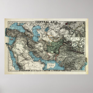 Poster Territoires britannique et russe d'Afghanistan