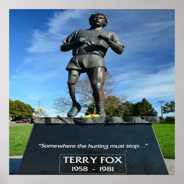 Poster Terry Fox 24" x 24", papier d'affiche de valeur (M (Devant)
