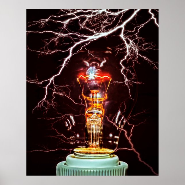 POSTER TESLA COIL BULLE CLAIR (Devant)
