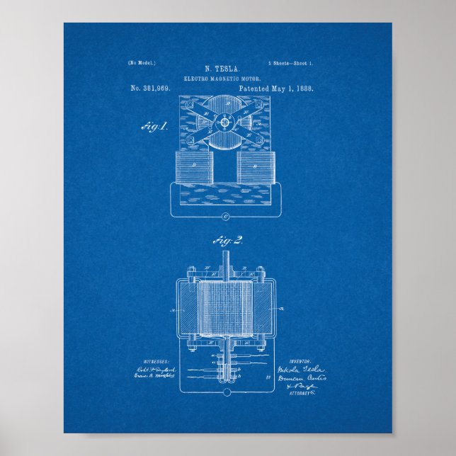 Poster Tesla Electro-magnétique - Modèle (Devant)