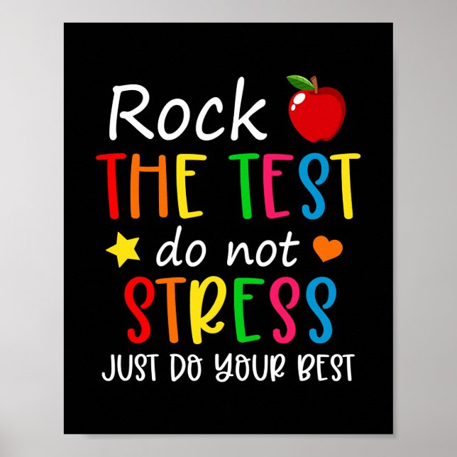 Poster Test Day Rock L'Enseignant Test Ne Stress Pas (Devant)