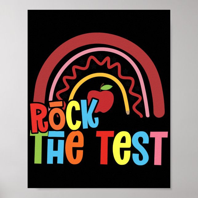 Poster Test Day Rock L'Enseignant Test Rainbow Test (Devant)
