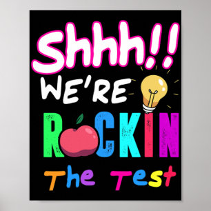 Poster Test Day Rock The Test Rainbow Enseignant étudiant