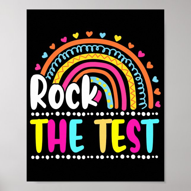 Poster Test Day Rock The Test Teacher Test Day (Devant)