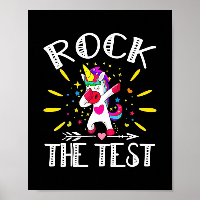Poster Test Day Rock The Test Teacher Test Day (Devant)