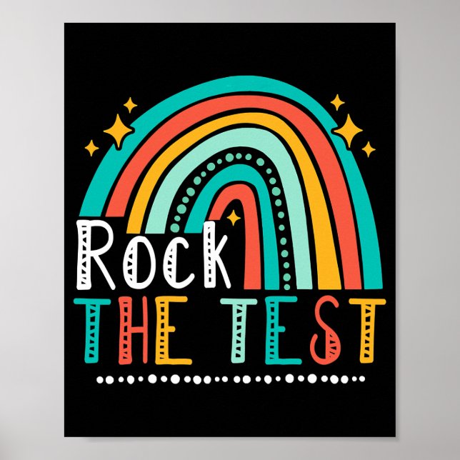 Poster Test Day Rock The Test Teacher Test Day (Devant)