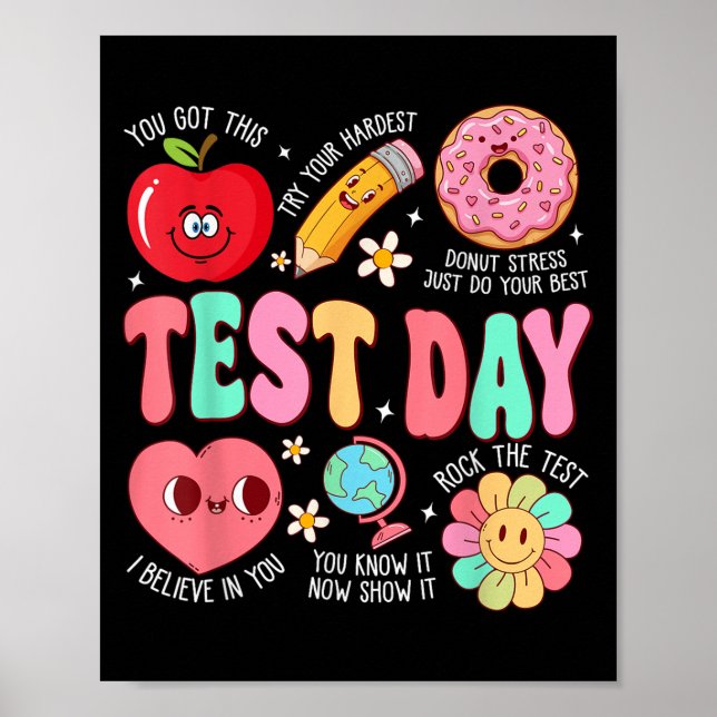 Poster Test Day Rock The Test Testing Day Motivational Te (Devant)
