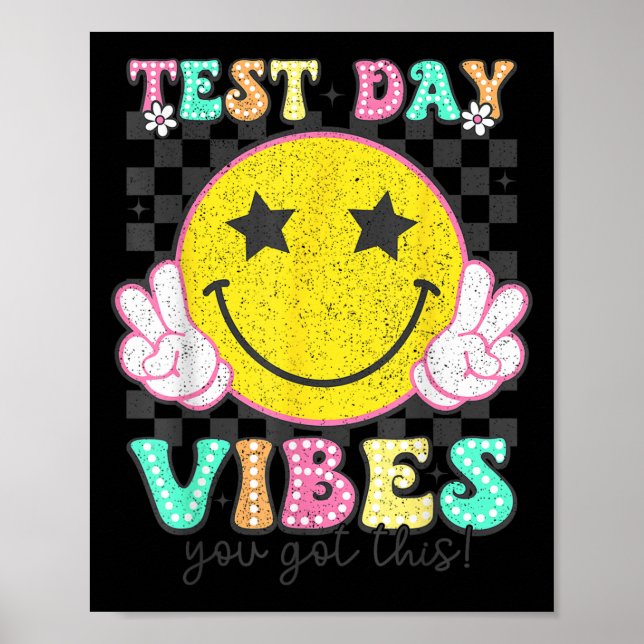 Poster Test Day Vibes You Got This Retro Groovy Testing D (Devant)