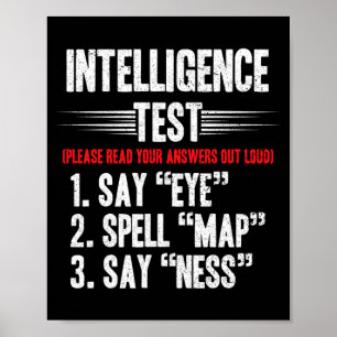 Poster Test d'intelligence des hommes, disons Eye M A P N