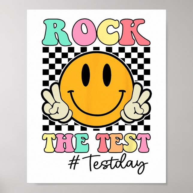 Poster Test Retro Smile Enseignant Enfants Test Jour (Devant)