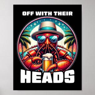 Poster Tête à bas Carnaval de crabe drôle Mardi Gras