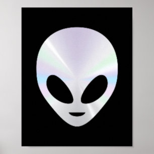 Poster Tête d'alien amusante Alien mignon UFO drôle Femme