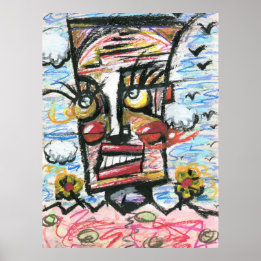 Poster Tête dans les nuages