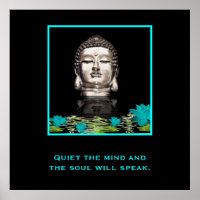 Tête de Bouddha avec Citation Inspirante sur Tranq