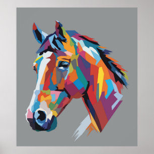 Poster Tête de cheval pop art