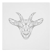 Tête de chèvre Géométrique Noir & Blanc Art Modern