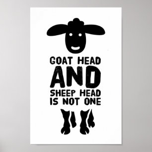 Poster Tête de chèvre Tête de mouton Drôle Citation a