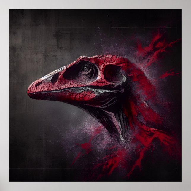 Poster Tête de dinosaure disparue (Devant)