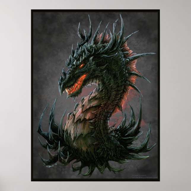 Poster Tête de dragon noir Regal - Couleur complète (Devant)