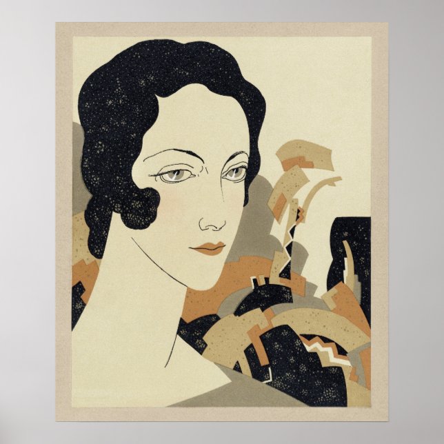 Poster Tête de femme (1931), illustration de mode (Devant)