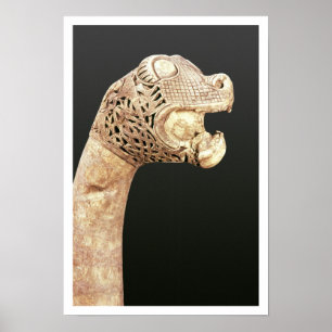 Poster tête de figurine d'un long navire viking, trouvé à