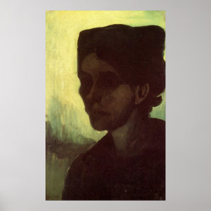 Poster Tête de jeune paysanne par Vincent van Gogh