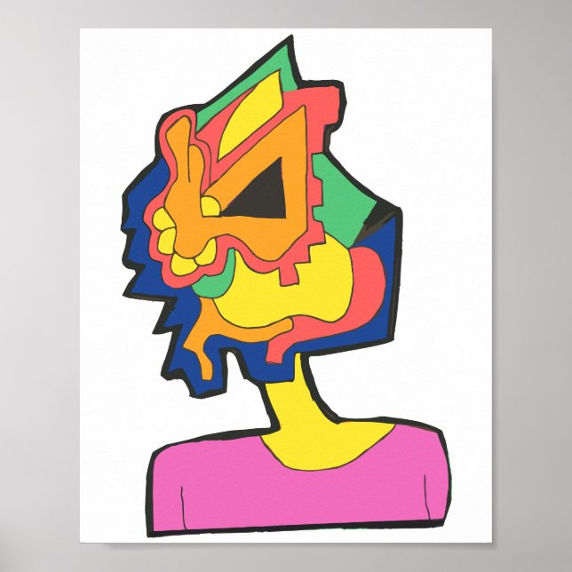 Poster Tête de lapin (Devant)