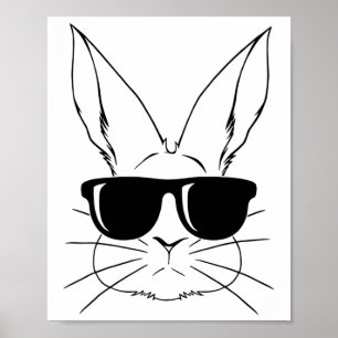 Poster Tête De Lapin Avec Sungels Pour Garçons Hommes Enf
