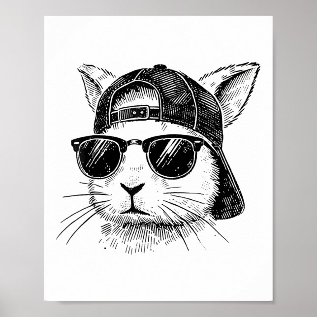 Poster Tête De Lapin Avec Sungels Pour Garçons Hommes Enf (Devant)