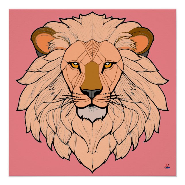 Poster Tête de lion (Devant)