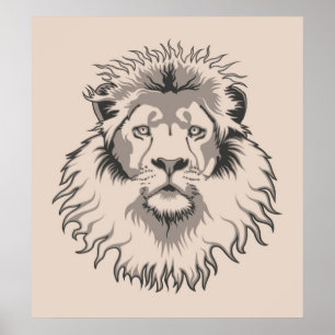 Poster Tête de lion