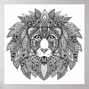 Poster Tête de lion inspirée 4