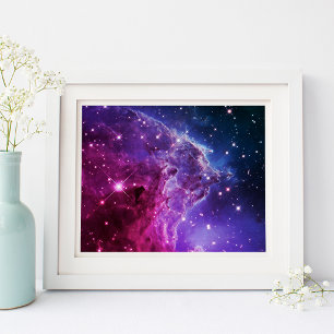 Poster Tête de singe nébuleuse ombrée violet Hipster 10x8