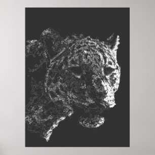 Poster Tête de tigre abstraite fine art