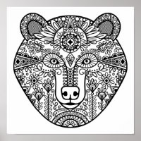 Tête d'ours style 2
