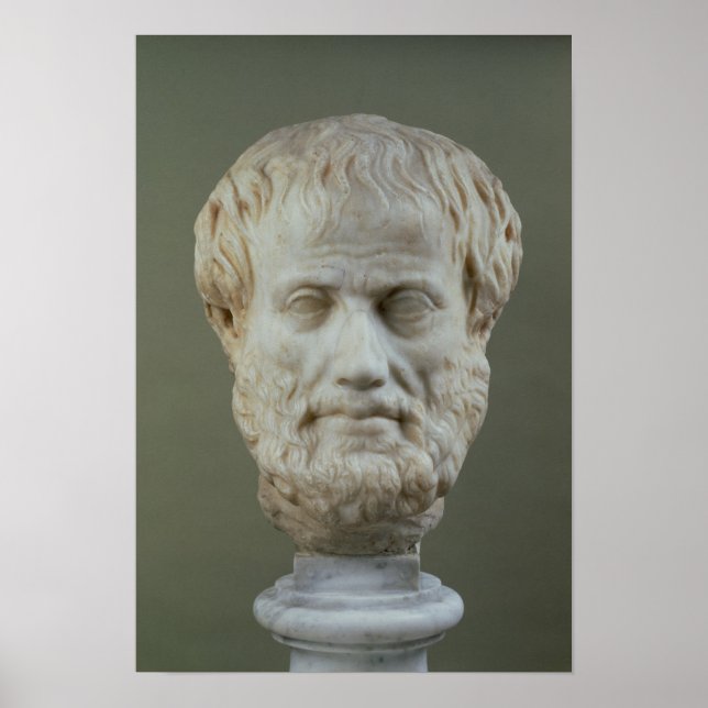 Poster Tête en marbre d'Aristote (Devant)